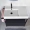 Console Sink Vanity With Ceramic Sink and Matte Black Drawer, 35